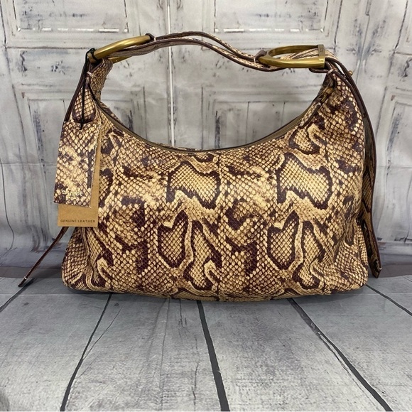 Margot Alexandra Stirrup Snake Natural Python Leather Hobo Shoulder Bag Purse - Picture 2 of 16